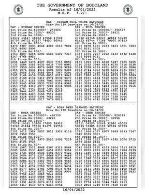 Bodoland Lottery Result Today PDF – InstaPDF.